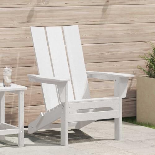 INLIFE Klappbarer Adirondack-Stuhl Weiß 74.5 x 80.5 x 90cm Plastik,Möbel,Gartenmöbel,Gartensitzmöbel,Gartenstühle,Weiß,17.02 KG,42006617 von INLIFE