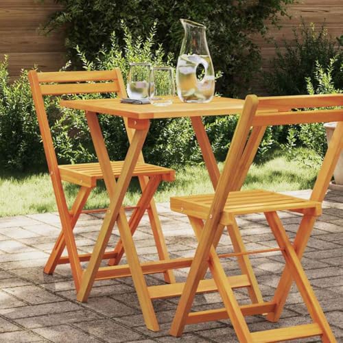 INLIFE Klappbarer Gartentisch Natur 60 x 60 x 72 cm Akazie Massivholz,Möbel,Gartenmöbel,Gartentische,Braun,6.4 KG,4105490 von INLIFE