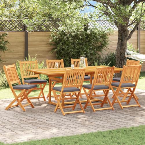 INLIFE Klappstuhl 8 pcs Grau 49 x 57,5 x 92 cm Massivholz Akazie,Möbel,Gartenmöbel,Gartensitzmöbel,Gartenstühle,Grau,49.6 KG,3329130 von INLIFE