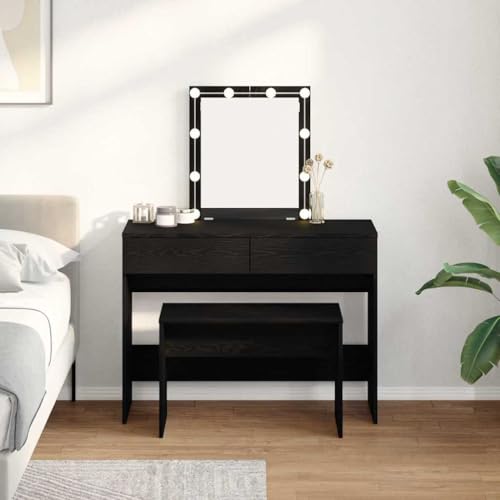 INLIFE Kleiderhocker Schwarze Eiche 70 x 35 x 45 cm Holzwerkstoff,Möbel,Sitzbänke,Schminktischhocker,Schwarz,7.6 KG,862793 von INLIFE