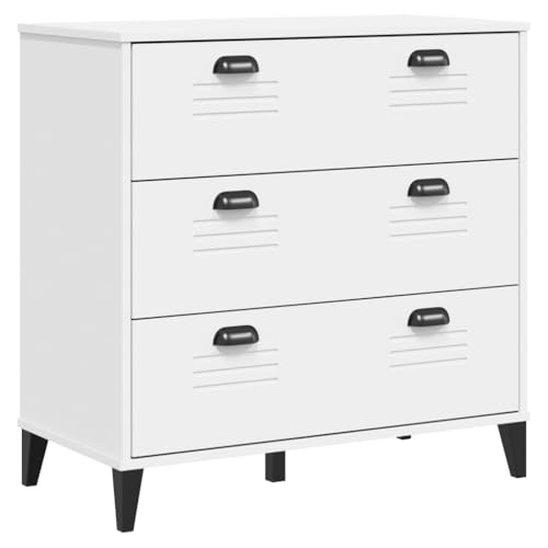 INLIFE Kommode VIKEN Weiß Holzwerkstoff,Möbel,Schränke,Aufbewahrungsschränke & Schließfächer,Weiß,26.78 KG,374920 von INLIFE