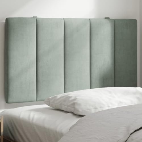 INLIFE Kopfteil-Kissen Hanko Hellgrau 90 cm Samt,Möbel,Betten & Zubehör,Kopf- & Fußenden,Grau,1.3 KG,374649 von INLIFE