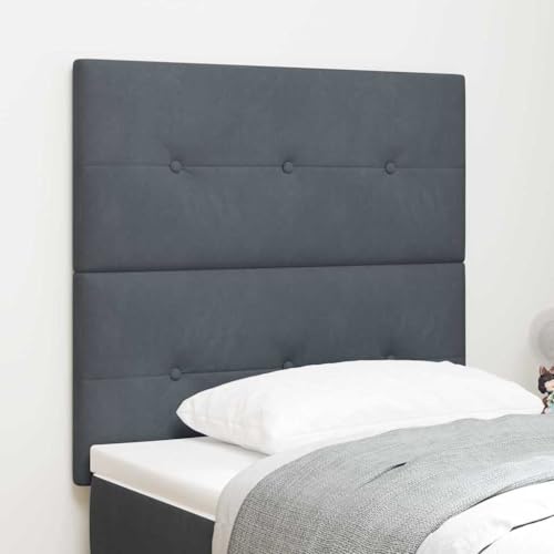 INLIFE Kopfteil mit LED -Streifenleuchten Verstellbar Grau 100 cm Samt,Möbel,Betten & Zubehör,Kopf- & Fußenden,Grau,11.48 KG,3338418 von INLIFE