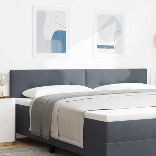 INLIFE Kopfteil mit LED -Streifenleuchten Verstellbar Grau 100 cm Samt,Möbel,Betten & Zubehör,Kopf- & Fußenden,Grau,11.5 KG,3338169 von INLIFE