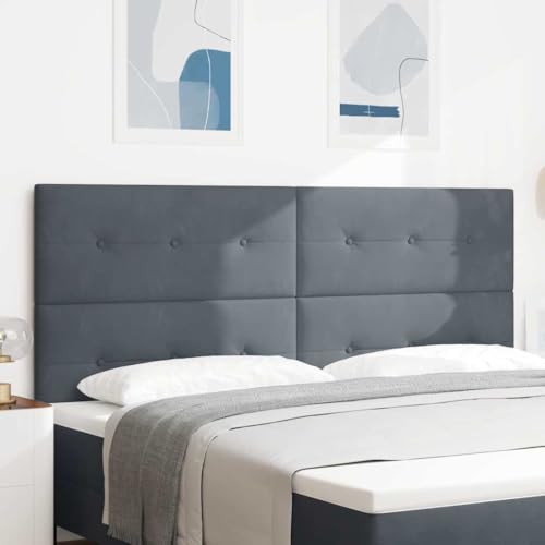INLIFE Kopfteil mit LED -Streifenleuchten Verstellbar Grau 100 cm Samt,Möbel,Betten & Zubehör,Kopf- & Fußenden,Grau,22.9 KG,3338470 von INLIFE
