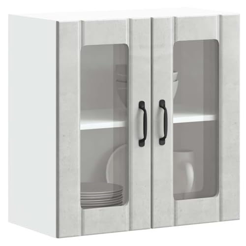 INLIFE Küchen-Hängeschrank mit Glastür Lucca Betongrau Holzwerkstoff,Möbel,Schränke,Küchenschränke,Grau,15.55 KG,853911 INLIFE Küchen-Hängeschrank mit Glastür Lucca Betongrau Holzwerkstoff,Möbel,Schränke,Küchenschränke,Grau,15.55 KG,853911 von INLIFE