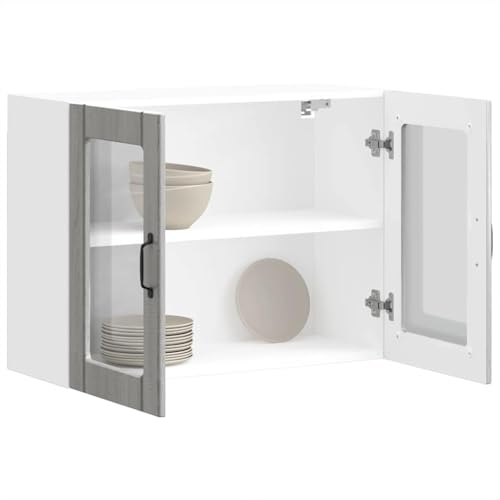 INLIFE Küchen-Hängeschrank mit Glastür Lucca Grau Sonoma Holzwerkstoff,Möbel,Schränke,Küchenschränke,Grau,19.45 KG,853853 INLIFE Küchen-Hängeschrank mit Glastür Lucca Grau Sonoma Holzwerkstoff,Möbel,Schränke,Küchenschränke,Grau,19.45 KG,853853 von INLIFE