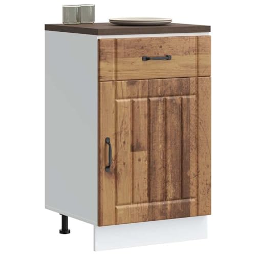 INLIFE Küchen-Unterschrank Lucca Altholz-Optik Holzwerkstoff,Möbel,Schränke,Küchenschränke,Braun,22.45 KG,853725 von INLIFE