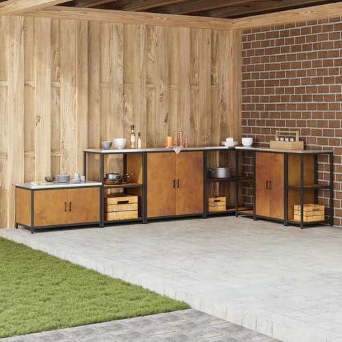 INLIFE Küchenlageregal mit Regal mit Speicher Rostig Wetterstahl,Möbel,Schränke,Küchenschränke,Braun,16.1 KG,874967 INLIFE Küchenlageregal mit Regal mit Speicher Rostig Wetterstahl,Möbel,Schränke,Küchenschränke,Braun,16.1 KG,874967 von INLIFE