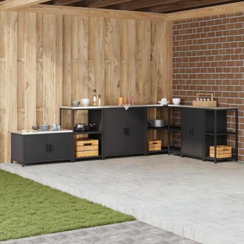 INLIFE Küchenlagerregal mit Regal mit Speicher mit Tür Schwarz Stahl,Möbel,Schränke,Küchenschränke,Schwarz,31.21 KG,874982 INLIFE Küchenlagerregal mit Regal mit Speicher mit Tür Schwarz Stahl,Möbel,Schränke,Küchenschränke,Schwarz,31.21 KG,874982 von INLIFE