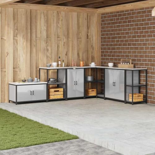 INLIFE Küchenlagerregal mit Regal mit Tür Silber Galvanisierter Stahl,Möbel,Schränke,Küchenschränke,Silber,27.48 KG,874994 INLIFE Küchenlagerregal mit Regal mit Tür Silber Galvanisierter Stahl,Möbel,Schränke,Küchenschränke,Silber,27.48 KG,874994 von INLIFE