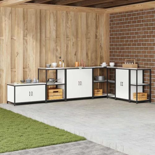 INLIFE Küchenlagerregal mit Schubladen mit Regal mit Tür Weiß Stahl,Möbel,Schränke,Küchenschränke,Weiß,21.76 KG,874997 INLIFE Küchenlagerregal mit Schubladen mit Regal mit Tür Weiß Stahl,Möbel,Schränke,Küchenschränke,Weiß,21.76 KG,874997 von INLIFE