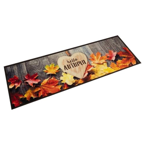 INLIFE Küchenteppich Waschbar Herbst 60x180 cm Samt,Heim & Garten,Dekoration,Fußmatten,Braun,1.85 KG,4005627 von INLIFE