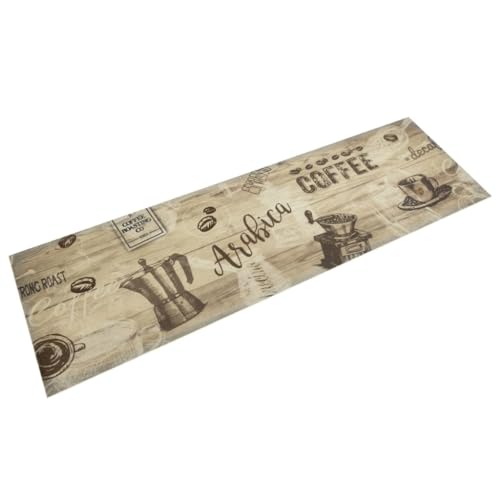 INLIFE Küchenteppich Waschbar Kaffee Braun 45x150 cm Samt,Heim & Garten,Dekoration,Fußmatten,Braun,1.29 KG,4005578 von INLIFE