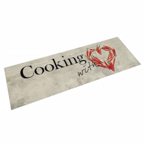 INLIFE Küchenteppich Waschbar Paprika 60x180 cm Samt,Heim & Garten,Dekoration,Fußmatten,Grau,1.8 KG,4005624 von INLIFE