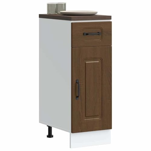 INLIFE Küchenunterschrank Kalmar Braun Eichen-Optik Holzwerkstoff,Möbel,Schränke,Küchenschränke,Braun,16.7 KG,853464 von INLIFE