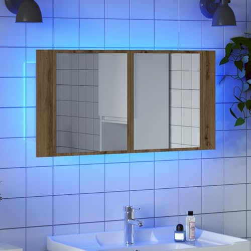 INLIFE LED-Spiegelschrank Artisan-Eiche 90x12x45 cm Holzwerkstoff,Möbel,Schränke,Spiegel- & Waschbeckenunterschränke,Badezimmerwaschtische,Braun,14 KG,856285 INLIFE LED-Spiegelschrank Artisan-Eiche 90x12x45 cm Holzwerkstoff,Möbel,Schränke,Spiegel- & Waschbeckenunterschränke,Badezimmerwaschtische,Braun,14 KG,856285 von INLIFE