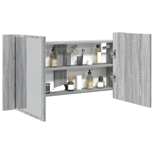 INLIFE LED-Spiegelschrank Grau Sonoma 90x12x45 cm Acryl,Möbel,Schränke,Spiegel- & Waschbeckenunterschränke,Badezimmerwaschtische,Grau,14.49 KG,834968 INLIFE LED-Spiegelschrank Grau Sonoma 90x12x45 cm Acryl,Möbel,Schränke,Spiegel- & Waschbeckenunterschränke,Badezimmerwaschtische,Grau,14.49 KG,834968 von INLIFE