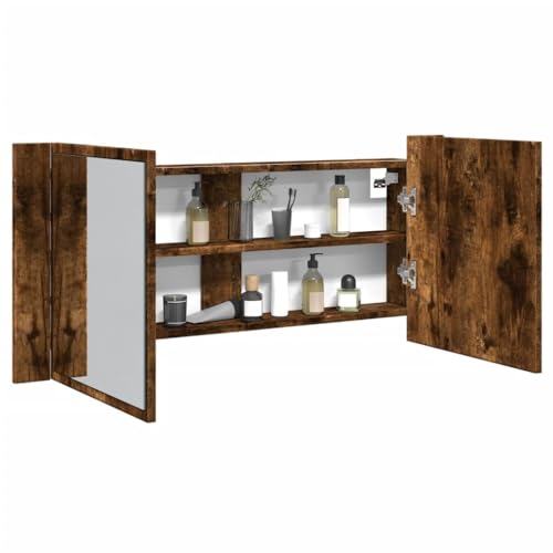 INLIFE LED-Spiegelschrank Räuchereiche 100x12x45 cm,Möbel,Schränke,Spiegel- & Waschbeckenunterschränke,Badezimmerwaschtische,Braun,15.86 KG,834959 INLIFE LED-Spiegelschrank Räuchereiche 100x12x45 cm,Möbel,Schränke,Spiegel- & Waschbeckenunterschränke,Badezimmerwaschtische,Braun,15.86 KG,834959 von INLIFE