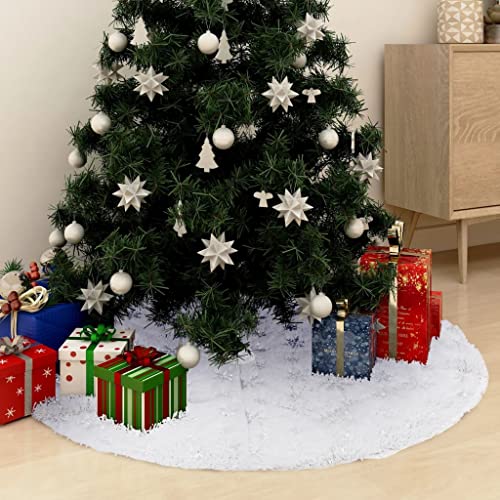 INLIFE Luxus-Weihnachtsbaumdecke Weiß 90 cm Kunstpelz,0.3kg,330272 von INLIFE
