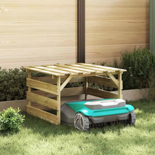 INLIFE Mähroboter-Garage Braun 84 x 80 x 56 cm,Heim & Garten,Rasen & Garten,Garten & Balkon,Gartenbauten,Gartenschuppen & Geräteschuppen,Braun,13.9 KG,42013028 von INLIFE