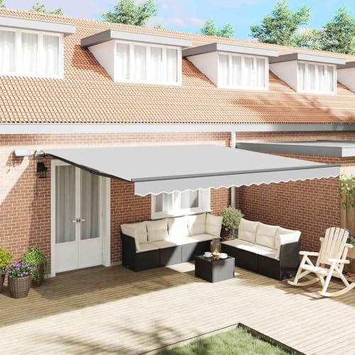 INLIFE Markise mit Manuell Anthrazit 4 × 3,5 m Metall,Heim & Garten,Rasen & Garten,Garten & Balkon,Markisen,Anthrazit,28.22 KG,313245 von INLIFE
