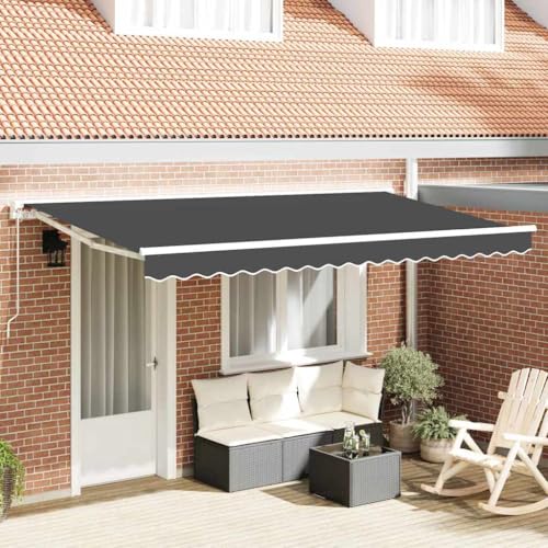 INLIFE Markisen-Ersatzstoff Anthrazit 400 x 200 cm Segeltuch,Heim & Garten,Rasen & Garten,Garten & Balkon,Markisen,Anthrazit,2.68 KG,42000417 von INLIFE