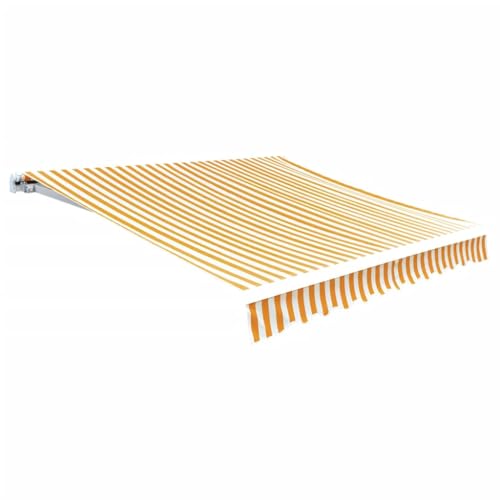 INLIFE Markisenbespannung Canvas Gelb & Weiß 4x3 m (ohne Rahmen),Heim & Garten,Rasen & Garten,Garten & Balkon,Markisen,Gelb,4.2 KG,141017 von INLIFE
