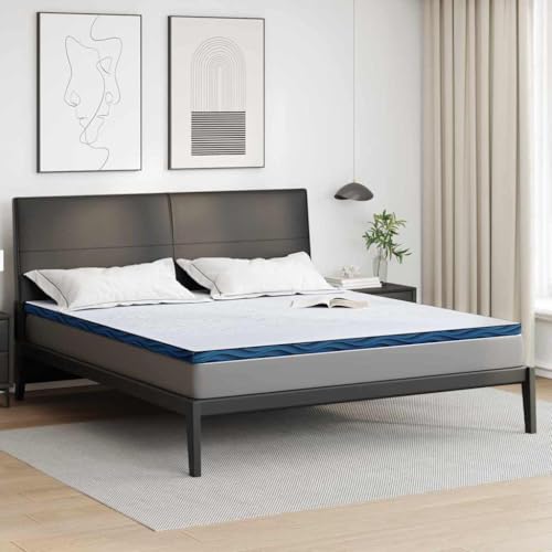 INLIFE Matratzenpads Weiß und Blau 200 x 200 cm,Heim & Garten,Haushaltswäsche,Bettwäsche,Matratzenschoner,Matratzenauflagen,Weiß,13.1 KG,4106263 von INLIFE