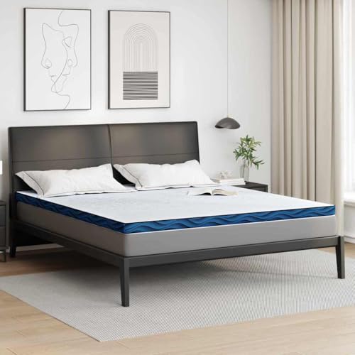 INLIFE Matratzenpads Weiß und Blau 200 x 200 cm,Heim & Garten,Haushaltswäsche,Bettwäsche,Matratzenschoner,Matratzenauflagen,Weiß,17.25 KG,4106274 von INLIFE