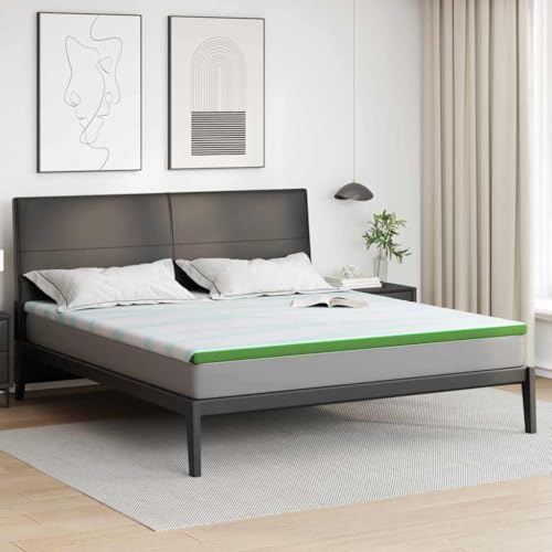 INLIFE Matratzenpads Weiß und Grün 200 x 200 cm,Heim & Garten,Haushaltswäsche,Bettwäsche,Matratzenschoner,Matratzenauflagen,Weiß,10.55 KG,4106175 von INLIFE