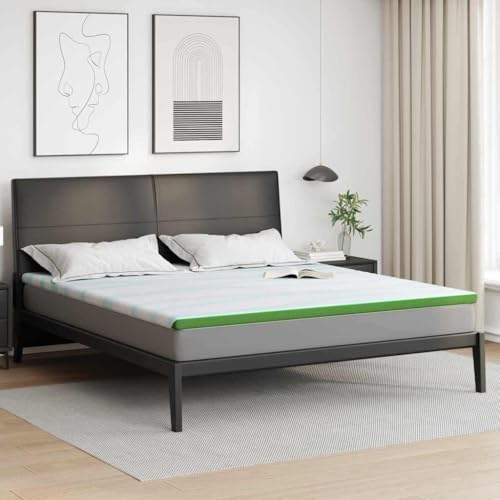 INLIFE Matratzenpads Weiß und Grün 200 x 200 cm,Heim & Garten,Haushaltswäsche,Bettwäsche,Matratzenschoner,Matratzenauflagen,Weiß,12.45 KG,4106164 von INLIFE