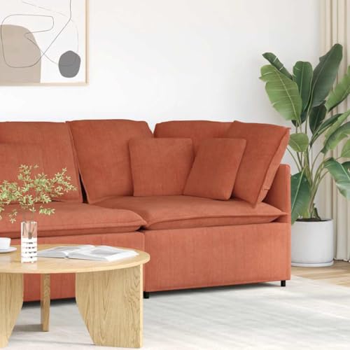 INLIFE Modulares Sofa Eckmodul mit Kissen Rot Orange 100 cm,Möbel,Sofa-Zubehör,Anbausofas,Orange,25.3 KG,4104474 von INLIFE