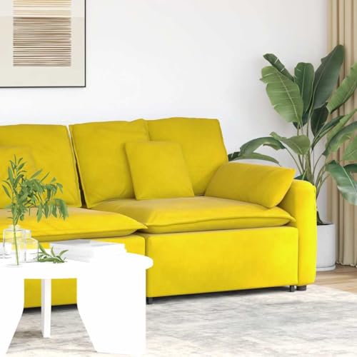 INLIFE Modulares Sofa Endmodul mit Armlehne Kissen Gelb 100 cm,Möbel,Sofa-Zubehör,Anbausofas,Gelb,27.7 KG,4104405 von INLIFE