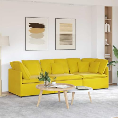 INLIFE Modulares Sofa mit Kissen Samt Gelb,Möbel,Sofas,Gelb,71.6 KG,3321285 von INLIFE