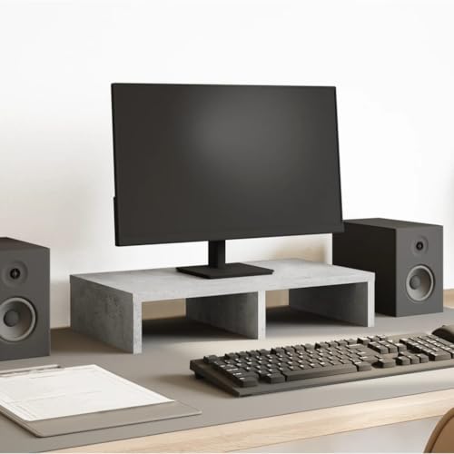 INLIFE Monitorständer Betongrau 50x27x10 cm Holzwerkstoff,Elektronik,Elektronisches Zubehör,Computerzubehör,Computertische und -ständer,Grau,2.9 KG,854646 von INLIFE