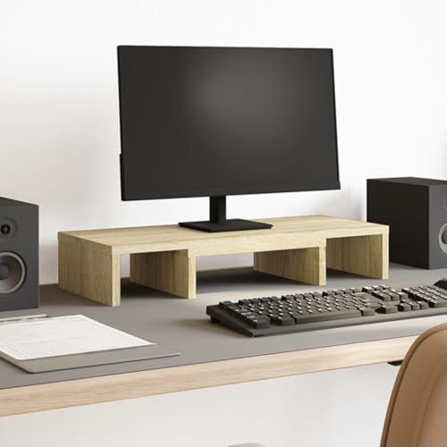 INLIFE Monitorständer Verstellbar Sonoma-Eiche 60x24x10,5 cm,Elektronik,Elektronisches Zubehör,Computerzubehör,Computertische und -ständer,Braun,3.8 KG,854627 von INLIFE