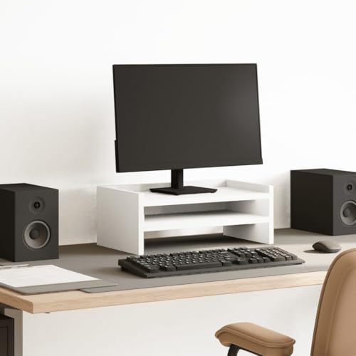 INLIFE Monitorständer Weiß 42x24x16 cm Holzwerkstoff,Elektronik,Elektronisches Zubehör,Computerzubehör,Computertische und -ständer,Weiß,3.65 KG,854715 von INLIFE