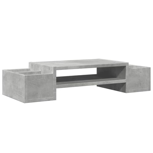 INLIFE Monitorständer mit Stauraum Betongrau 70x27x15 Holzwerkstoff,Elektronik,Elektronisches Zubehör,Computerzubehör,Computertische und -ständer,Grau,6.15 KG,854682 von INLIFE
