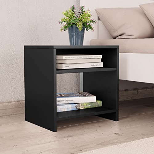 INLIFE Nachttisch Schwarz 40x30x40 cm Holzwerkstoff-0011 von INLIFE