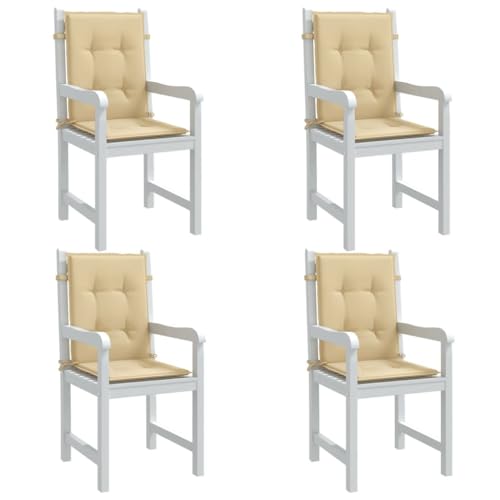 INLIFE Niedriglehner-Auflagen 4 STK. Melange Beige 100x50x4 cm Stoff,Heim & Garten,Dekoration,Sitzpolster,Beige,3 KG,4002455 von INLIFE