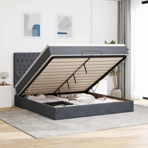 INLIFE Ottoman-Bett mit Matratzen & LEDs Dunkelgrau 180x200 cm Samt,Möbel,Betten & Zubehör,Betten & Bettgestelle,Grau,110.48 KG,3314409 INLIFE Ottoman-Bett mit Matratzen & LEDs Dunkelgrau 180x200 cm Samt,Möbel,Betten & Zubehör,Betten & Bettgestelle,Grau,110.48 KG,3314409 von INLIFE