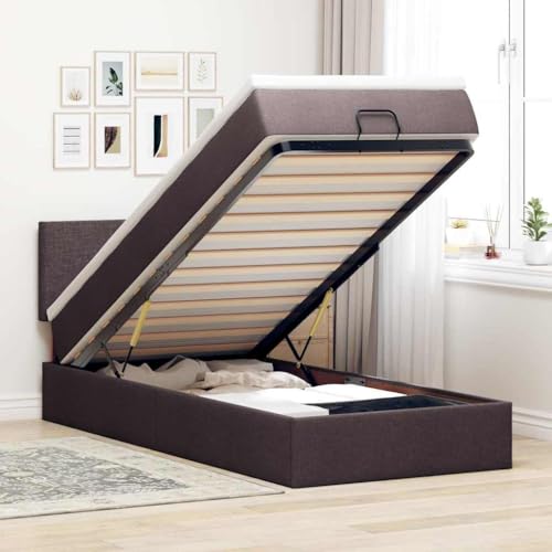 INLIFE Ottomane Bett mit Matratze & LEDs Dunkelbraun 90x200 cm Stoff,Möbel,Betten & Zubehör,Betten & Bettgestelle,Grau,61.98 KG,3312197 INLIFE Ottomane Bett mit Matratze & LEDs Dunkelbraun 90x200 cm Stoff,Möbel,Betten & Zubehör,Betten & Bettgestelle,Grau,61.98 KG,3312197 von INLIFE