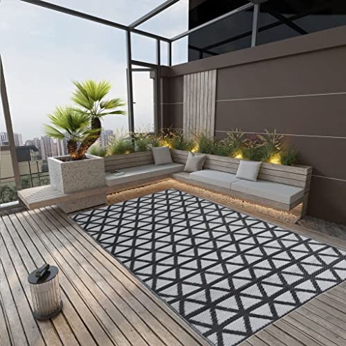 INLIFE Outdoor-Teppich Schwarz 140x200 cm PP-7007 von INLIFE