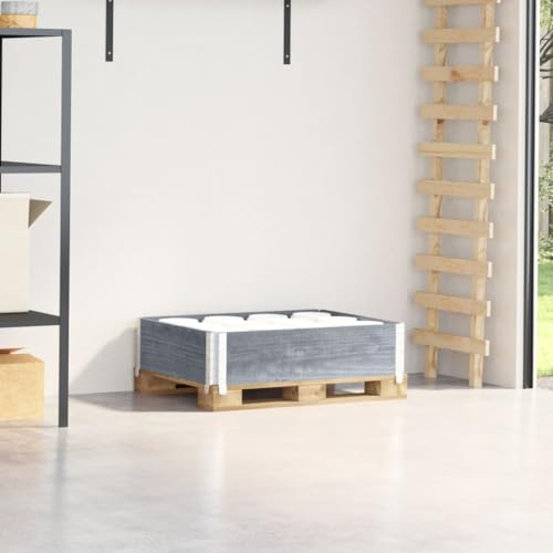INLIFE Paletten-Aufsatzrahmen Grau 80x60 cm Massivholz Kiefer,Wirtschaft & Industrie,Materialbeförderung,Paletten & Ladeflächen,Grau,7.34 KG,4010266 von INLIFE