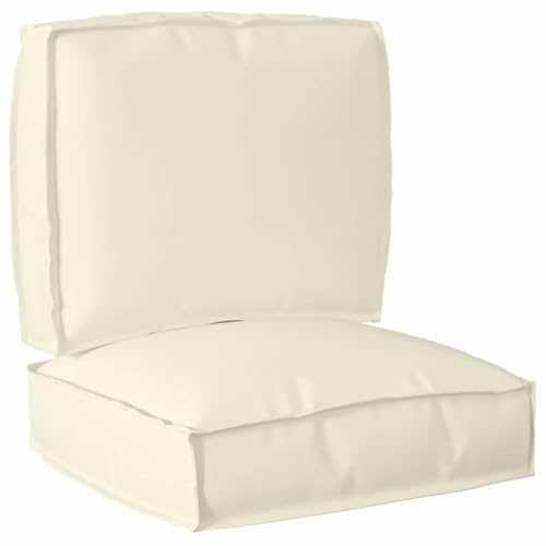 INLIFE Pallet Kissen Set 2 pcs Creme 50 x 50 x 12 cm Ox Stoff,Heim & Garten,Dekoration,Sitzpolster,Creme,2.8 KG,3329041 von INLIFE