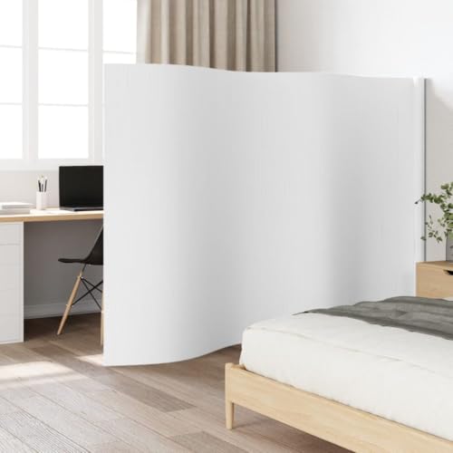 INLIFE Paravent Weiß 165x400 cm Bambus,Möbel,Raumteiler,Weiß,10.65 KG,377003 von INLIFE