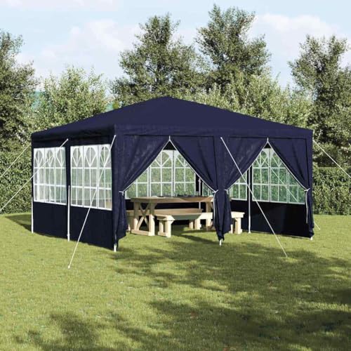 INLIFE Party-Zelt Blau und Weiß 400 x 400 x 266 cm Polyester und Stahl,Heim & Garten,Rasen & Garten,Garten & Balkon,Gartenbauten,Pavillons & Partyzelte,Blau,14.84 KG,42003426 von INLIFE