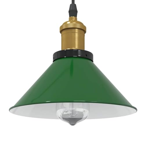 INLIFE Pendelleuchte Höhenverstellbar E27 Grün Glänzend Ø 22 cm Metall,Heim & Garten,Beleuchtung,Lampen,Grün,1.27 KG,4103445 von INLIFE