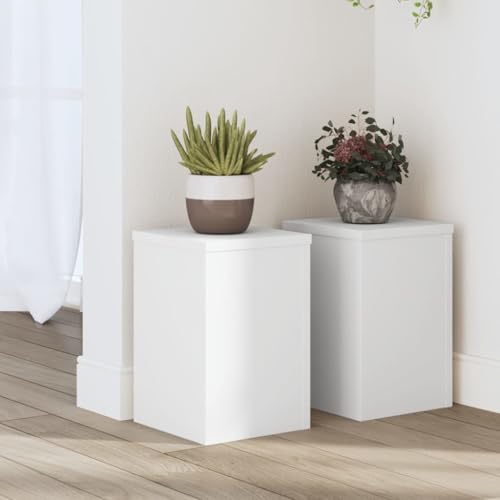 INLIFE Pflanzenständer 2 STK. Weiß 20x20x30 cm Holzwerkstoff,Heim & Garten,Rasen & Garten,Gartenpflege,Pflanzenständer,Weiß,6.3 KG,852897 von INLIFE
